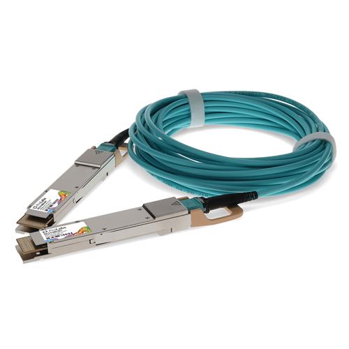 Picture of Arista Networks® AOC-O-O-400G-5M Compatible TAA Compliant 400GBase-AOC OSFP to OSFP (850nm, OM3, Aqua, 5m)
