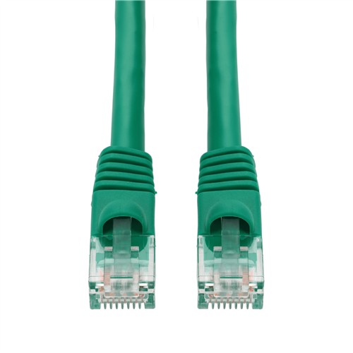 Picture of 6in Green CAT 6A PVC Ethernet Cable Snagless Bubble Boot TAA RJ-45 M/M