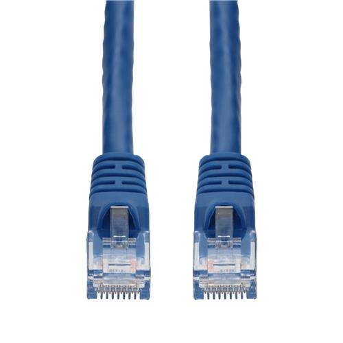 Picture of 8in Blue CAT 6A PVC Ethernet Cable Snagless Bubble Boot RJ-45 M/M