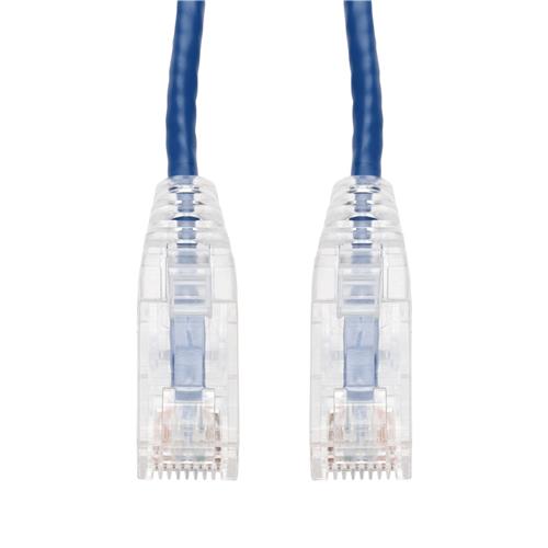 Picture of 1.5ft Blue CAT 6 Slim PVC Ethernet Cable Snagless Clear-Claw RJ-45 M/M