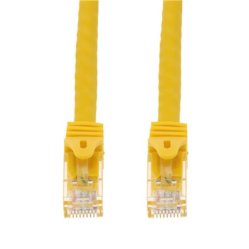 Picture of 100ft Yellow CAT 6 PVC Ethernet Cable Snagless Easy Boot RJ-45 M/M