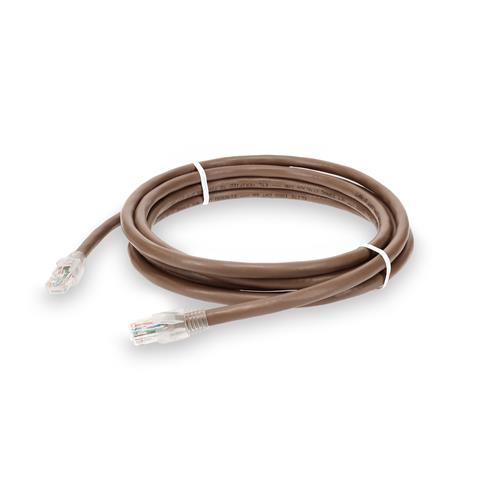 Picture of 10ft Brown CAT 6A PVC Ethernet Cable Snagless Bubble Boot RJ-45 M/M