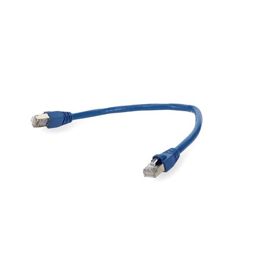 Picture of 10ft Blue CAT 6A Shielded PVC Ethernet Cable Snagless Easy Clear Boot RJ-45 M/M