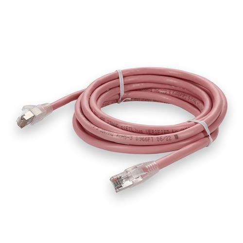 Picture of 10ft Pink CAT 6 Shielded PVC Ethernet Cable Snagless Easy Clear Boot RJ-45 M/M