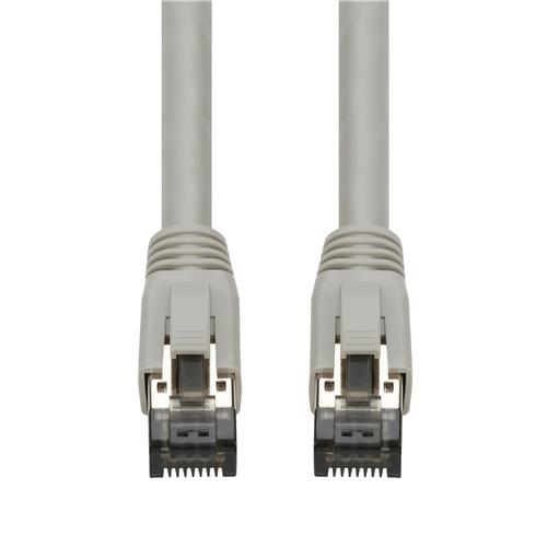 Picture of 10ft Gray CAT 8 Shielded (S/FTP) PVC Ethernet Cable Snagless Easy Boot RJ-45 M/M