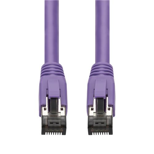 Picture of 10ft Purple CAT 8 Shielded (S/FTP) PVC Ethernet Cable Snagless Easy Boot RJ-45 M/M