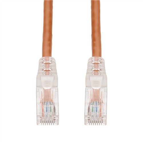 Picture for category 10ft Orange CAT 6 Slim PVC Ethernet Cable Snagless Clear-Claw TAA RJ-45 M/M