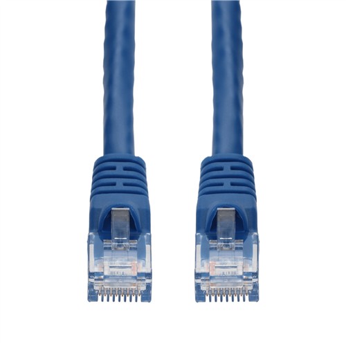 Picture of 100-Pack 5ft Blue CAT 6A PVC Ethernet Cable Snagless Bubble Boot RJ-45 M/M Bulk Bag Packaged, No Twist Ties