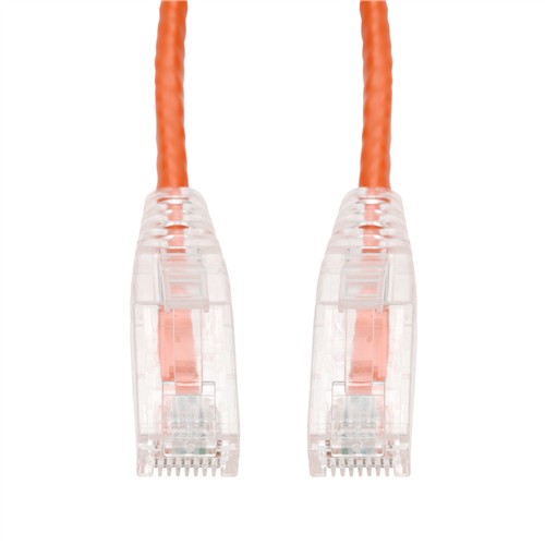 Picture of 13ft Orange CAT 6 Slim PVC Ethernet Cable Snagless Clear-Claw RJ-45 M/M