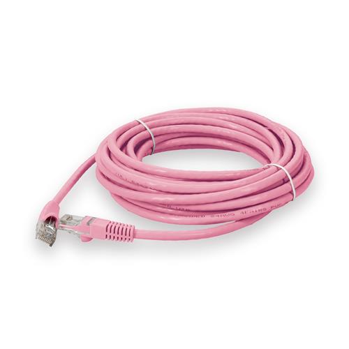 Picture of 15ft Pink CAT 6A PVC Ethernet Cable Snagless Bubble Boot RJ-45 M/M