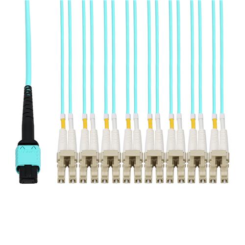 Picture of 10m MPO/APC to 8xLC/UPC Duplex Yellow OS2 LSZH 16-Strand SMF Fiber Fanout Cable