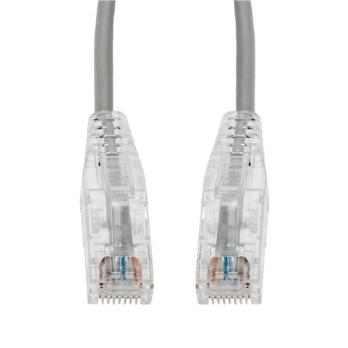 Picture of 18ft Gray CAT 6A Slim PVC Ethernet Cable Snagless Clear-Claw RJ-45 M/M