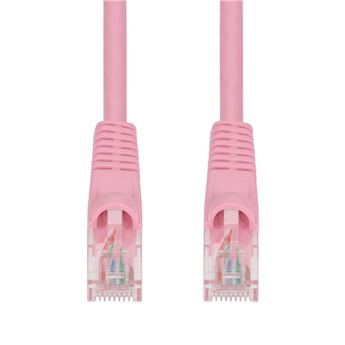 Picture of 1ft Pink CAT 6A PVC Ethernet Cable Snagless Bubble Boot RJ-45 M/M