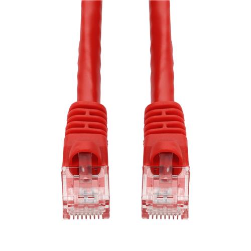Picture of 1ft Red CAT 6A PVC Ethernet Cable Snagless Bubble Boot RJ-45 M/M