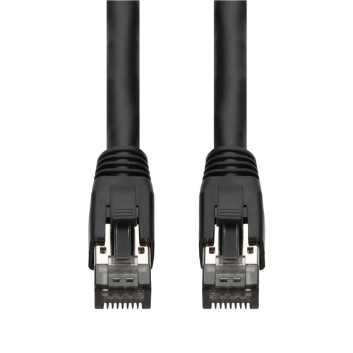 Picture of 10-Pack 10ft Black CAT 8 Shielded (S/FTP) PVC Ethernet Cable Snagless Easy Boot RJ-45 M/M Bulk Bag Packaged, No Twist Ties