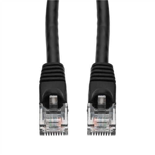 Picture of 10-Pack 1ft Black CAT 6 PVC Ethernet Cable Snagless Bubble Boot RJ-45 M/M Bulk Bag Packaged, No Twist Ties