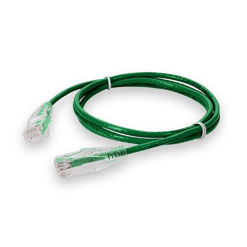 Picture of 1ft Green CAT 6A Slim PVC Ethernet Cable Snagless Clear-Claw RJ-45 M/M