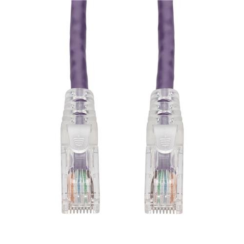 Picture of 20ft Purple CAT 6A PVC Ethernet Cable Snagless Easy Clear Boot TAA RJ-45 M/M