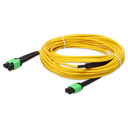 Picture of 6m MPO/APC to 2xMPO/APC Yellow OS2 OFNR (Riser-Rated) 24-Strand SMF Fiber Fanout Cable