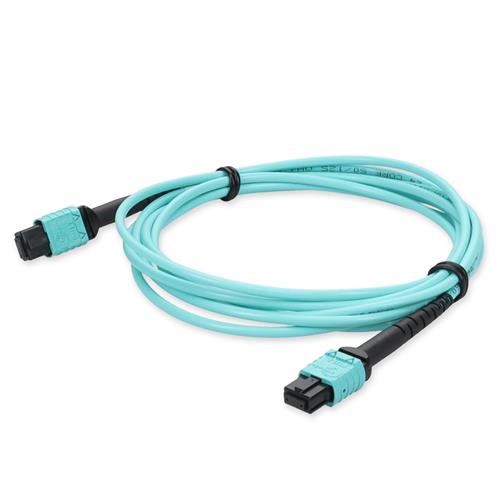 Picture of 10m MPO/UPC to MPO/UPC Aqua OM4 OFNR (Riser-Rated) 24-Strand Type-A (Straight) Fiber Patch Cable