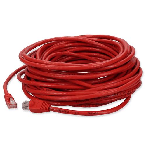 Picture of 25ft Red CAT 6 PVC Ethernet Cable Snagless Bubble Boot Crossover RJ-45 M/M
