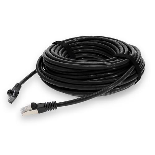Picture of 25ft Black CAT 7 Shielded (S/FTP) PVC Ethernet Cable Snagless Bubble Boot RJ-45 M/M