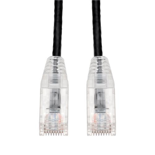 Picture of 25ft Black CAT 6 Slim PVC Ethernet Cable Snagless Clear-Claw RJ-45 M/M