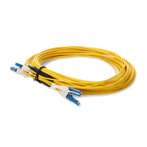 Picture of 10m 2xCS to 2xCS Yellow OS2 Quadplex OFNR (Riser-Rated) SMF Fiber Outdoor Patch Cable