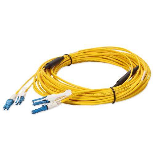 Picture of 15m 2xCS to 2xCS Yellow OS2 Quadplex OFNR (Riser-Rated) SMF Fiber Outdoor Patch Cable