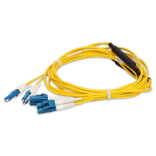 Picture of 3m 2xCS to 2xLC Yellow OS2 Quadplex OFNR (Riser-Rated) SMF Fiber Patch Cable