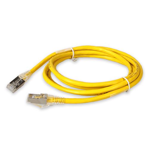 Picture of 2m Yellow CAT 6A Shielded PVC Ethernet Cable Snagless Easy Clear Boot RJ-45 M/M