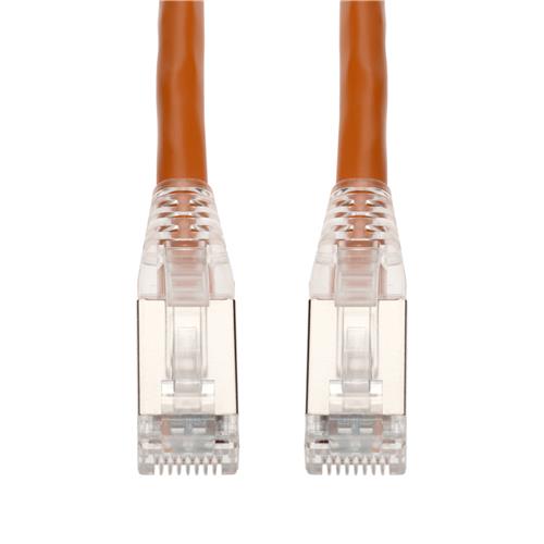 Picture of 3ft Orange CAT 5E Shielded PVC Ethernet Cable Snagless Easy Clear Boot RJ-45 M/M