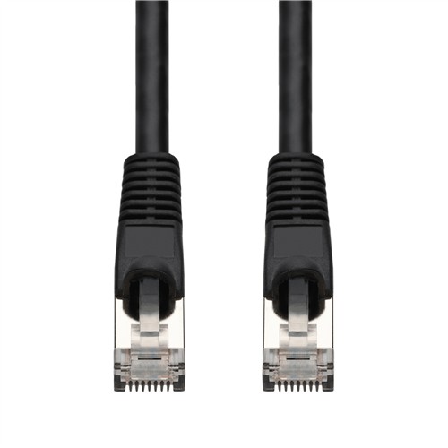 Picture of 10-Pack 5ft Black CAT 7 Shielded (S/FTP) PVC Ethernet Cable Snagless Bubble Boot RJ-45 M/M Bulk Bag Packaged, No Twist Ties