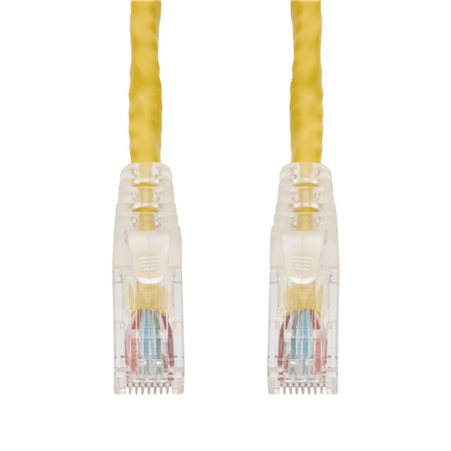 Picture of 3ft Yellow CAT 6A PVC Ethernet Cable Snagless Easy Clear Boot TAA RJ-45 M/M