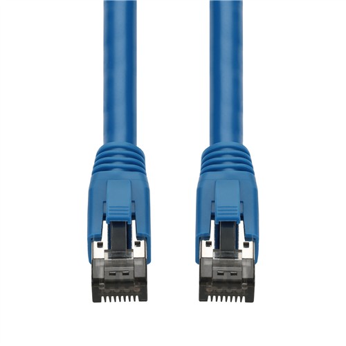 Picture of 10-Pack 5ft Blue CAT 8 Shielded (S/FTP) PVC Ethernet Cable Snagless Easy Boot RJ-45 M/M Bulk Bag Packaged, No Twist Ties