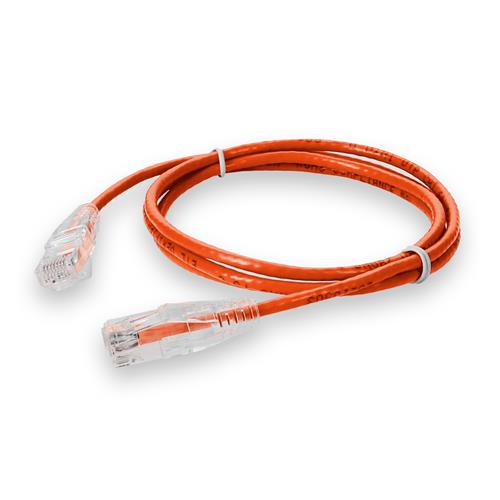 Picture of 3ft Orange CAT 6A Slim PVC Ethernet Cable Snagless Clear-Claw RJ-45 M/M