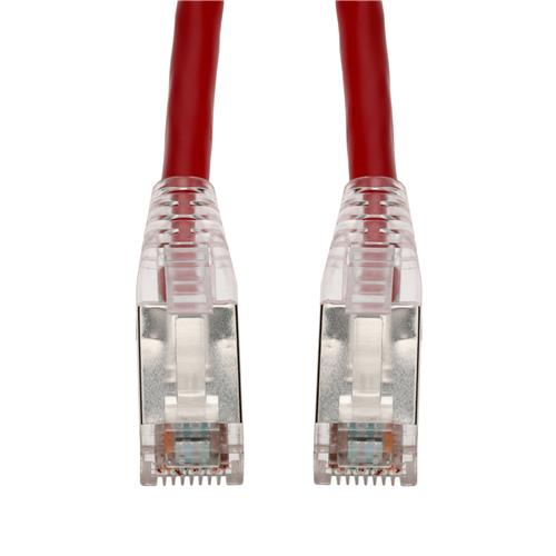 Picture of 3m Red CAT 6 Shielded Plenum-Rated Ethernet Cable Snagless Easy Clear Boot RJ-45 M/M