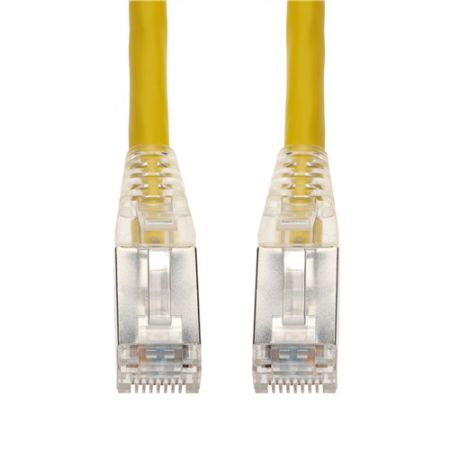 Picture of 45ft Yellow CAT 6A Shielded PVC Ethernet Cable Snagless Easy Clear Boot RJ-45 M/M
