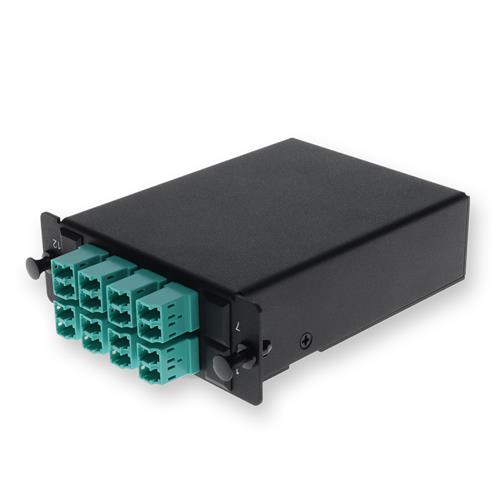 Picture for category 4-Bay Cassette 2x 12-Fiber MPO In, 8 LC Duplex Out, Multi-mode Duplex OM4