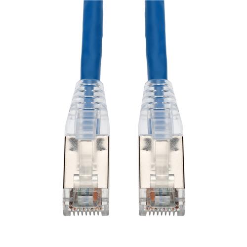 Picture of 4ft Blue CAT 6A Shielded PVC Ethernet Cable Snagless Easy Clear Boot RJ-45 M/M