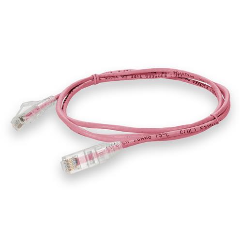 Picture of 4ft Pink CAT 6 Slim PVC Ethernet Cable Snagless Clear-Claw RJ-45 M/M