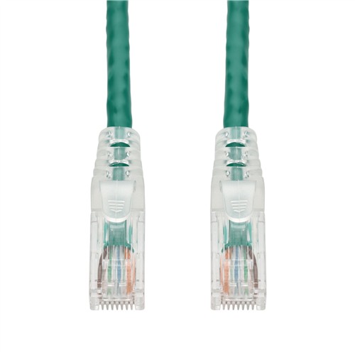 Picture of 50ft Green CAT 6 PVC Ethernet Cable Snagless Easy Clear Boot TAA RJ-45 M/M