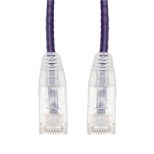 Picture of 50ft Purple CAT 6 Slim PVC Ethernet Cable Snagless Clear-Claw RJ-45 M/M