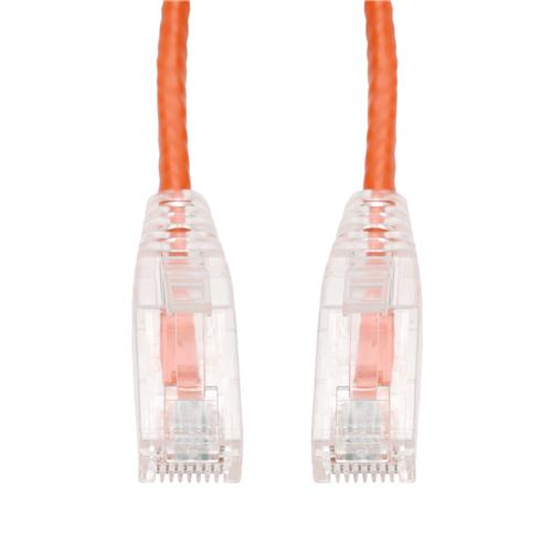 Picture of 5ft Orange CAT 6 Slim PVC Ethernet Cable Snagless Clear-Claw RJ-45 M/M