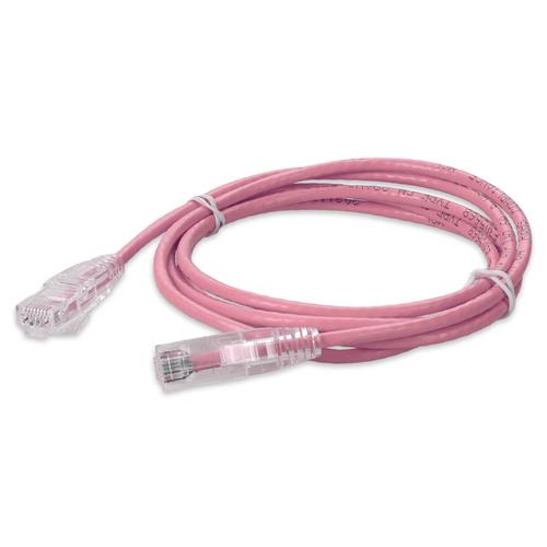 Picture of 5ft Pink CAT 6A Slim PVC Ethernet Cable Snagless Clear-Claw RJ-45 M/M