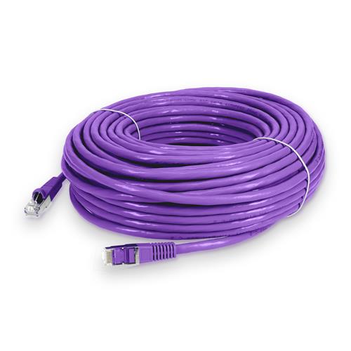 Picture of 60ft Violet CAT 6 Shielded PVC Ethernet Cable Snagless Easy Clear Boot RJ-45 M/M