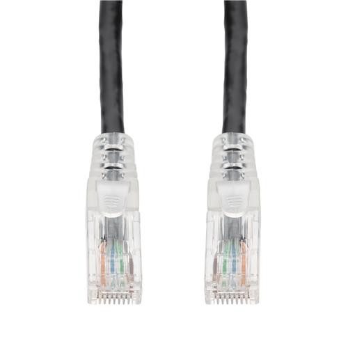 Picture of 6ft Black CAT 6A PVC Ethernet Cable Snagless Easy Clear Boot TAA RJ-45 M/M