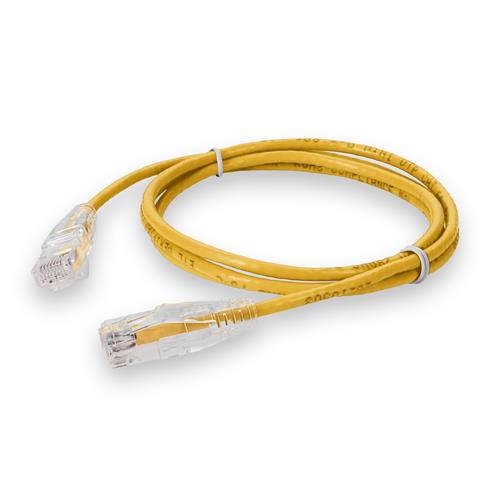 Picture of 6ft Yellow CAT 6A Slim PVC Ethernet Cable Snagless Clear-Claw RJ-45 M/M