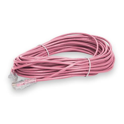 Picture of 75ft Pink CAT 6 Slim PVC Ethernet Cable Snagless Clear-Claw RJ-45 M/M