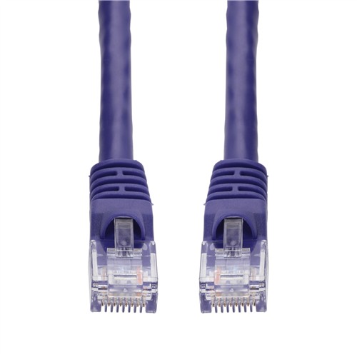 Picture of 7ft Purple CAT 6A PVC Ethernet Cable Snagless Bubble Boot RJ-45 M/M